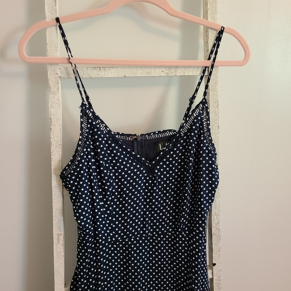 Lulus♡ NWT Polka Dot midi dress with side slit - Picture 8 of 11